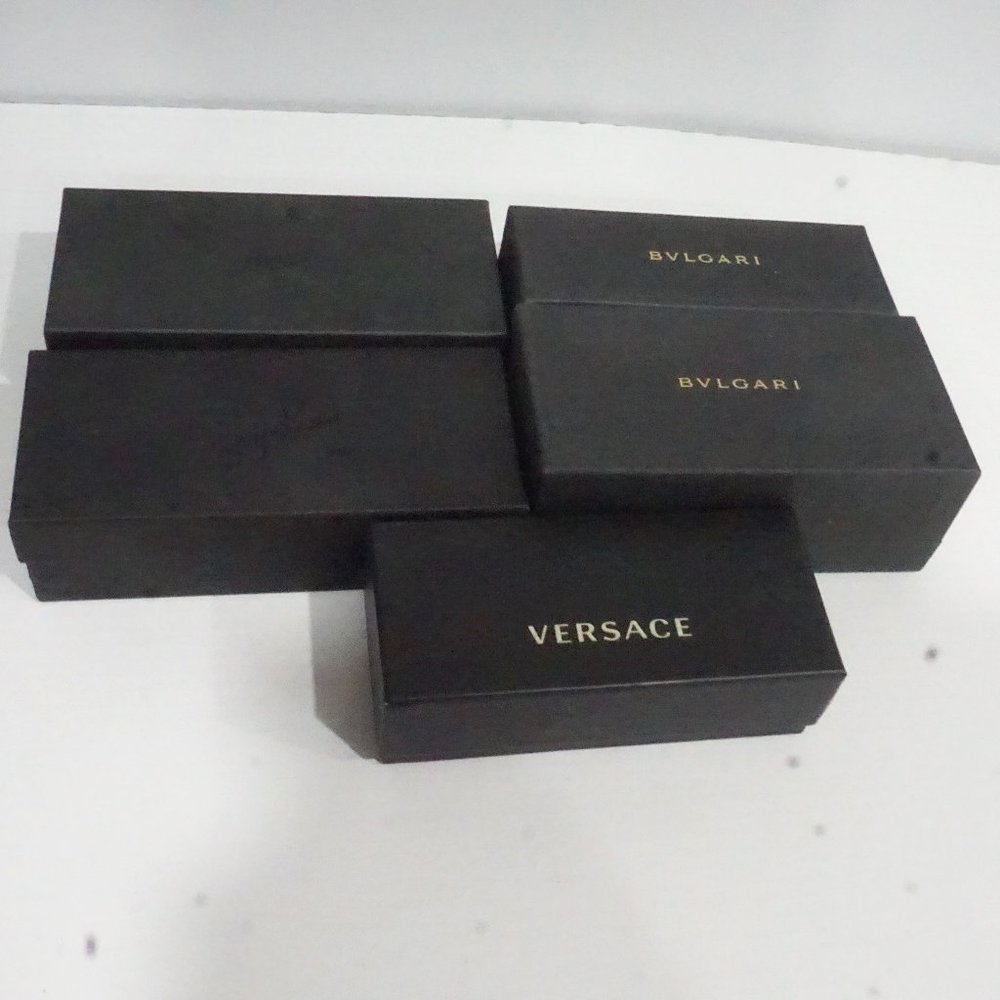 Lot Of 5 Designer gift box's of sunglasses, Bulgari, Vercase, Persol, Rayban